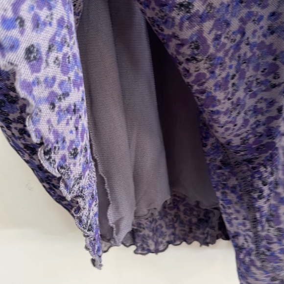 Coldwater Creek Midi Nylon Ruffle Skirt M Abstract Y2K Stretchy whimsigoth witch - Picture 3 of 7